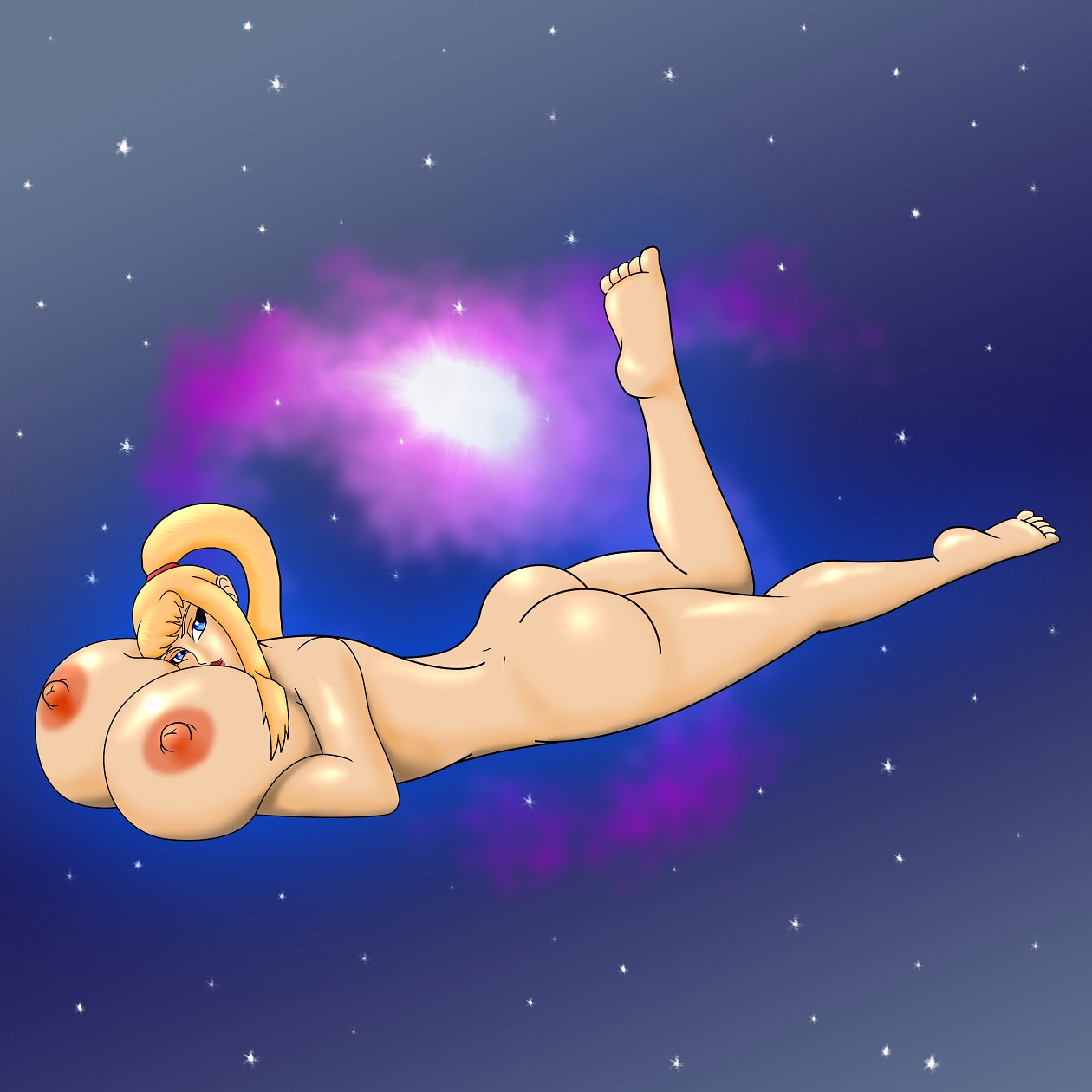 ass barefoot big_breasts breasts feet female female_only human metroid nintendo nipples nude rule34 samus_aran solo thegeckodemon toes