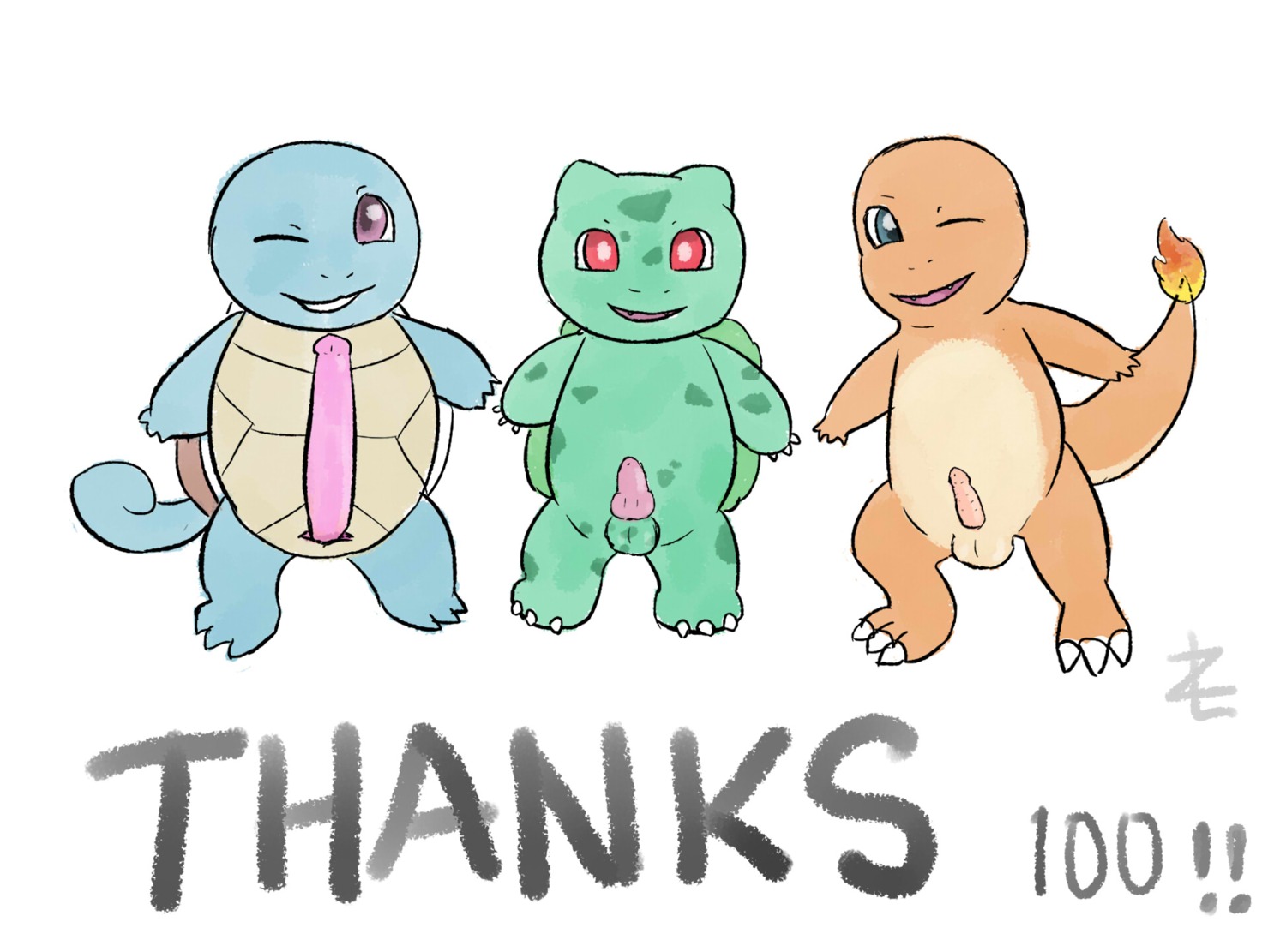 2013 animal_genitalia animal_penis balls blue_body blue_eyes blue_skin bulbasaur charmander digital_media_(artwork) e621 english_text erection feral fire flaming_tail generation_1_pokemon genitals group hi_res looking_at_viewer male nintendo open_mouth orange_body orange_skin penis pokemon pokemon_(species) red_eyes reptile scalie shell simple_background squirtle starter_trio tail text turtle_penis turtle_shell zeklullaby
