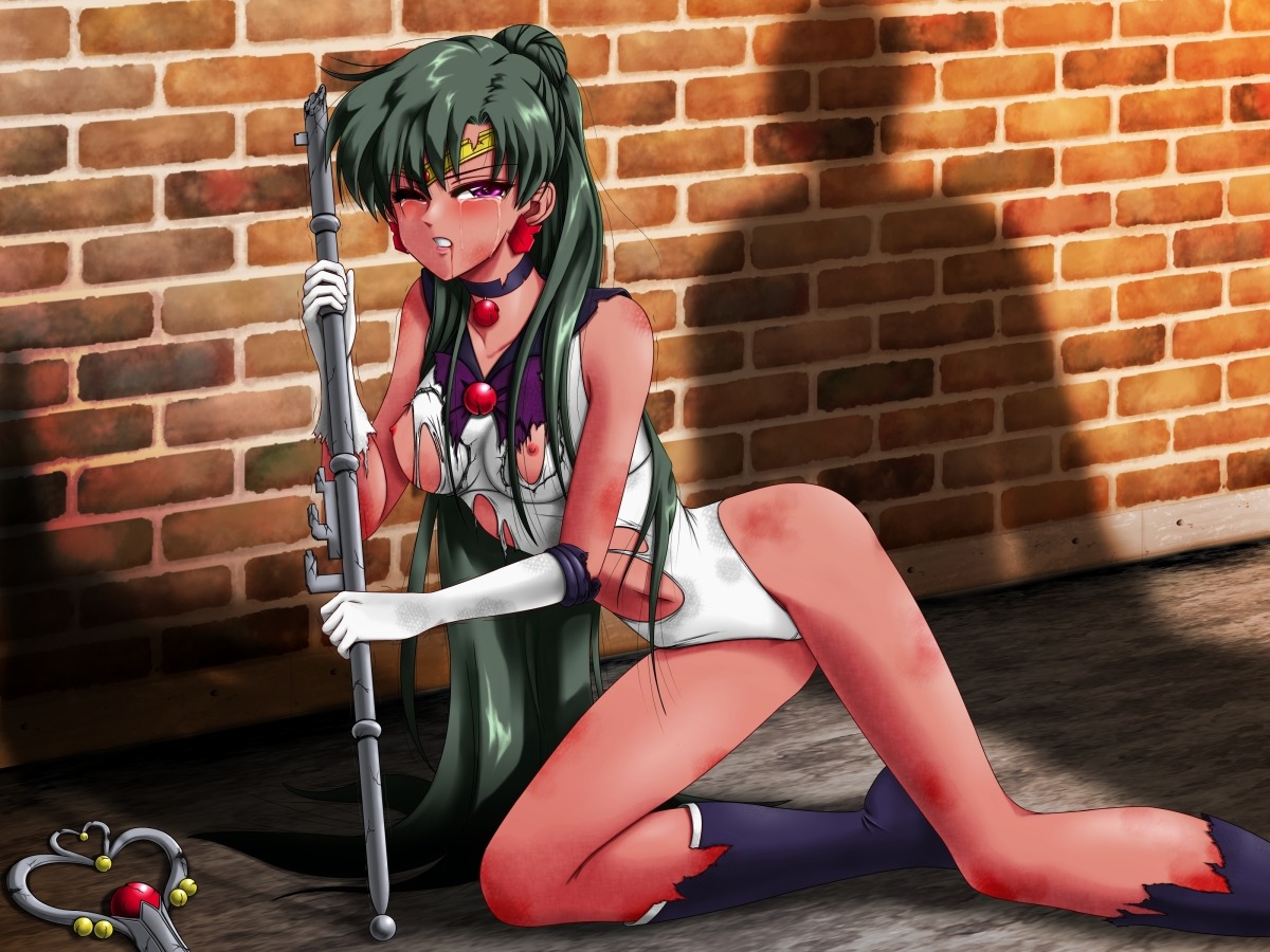 1girls bishoujo_senshi_sailor_moon breasts clothing female h@ruki rule34 sailor_pluto setsuna_meiou small_breasts tagme torn_clothes