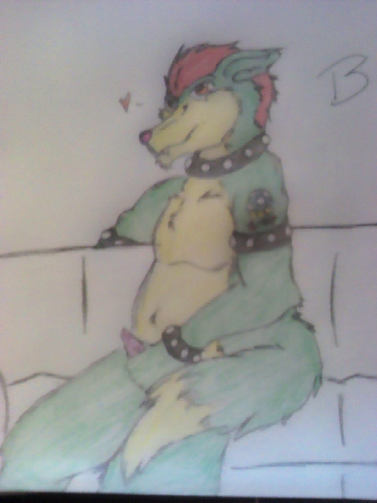 1boy animal_genitalia animal_penis anthro bowser canine chaoswerewolf collar fat fur furry koopa male male_only mario_(series) navel nintendo nude pencil_sketch penis rule34 solo wolf