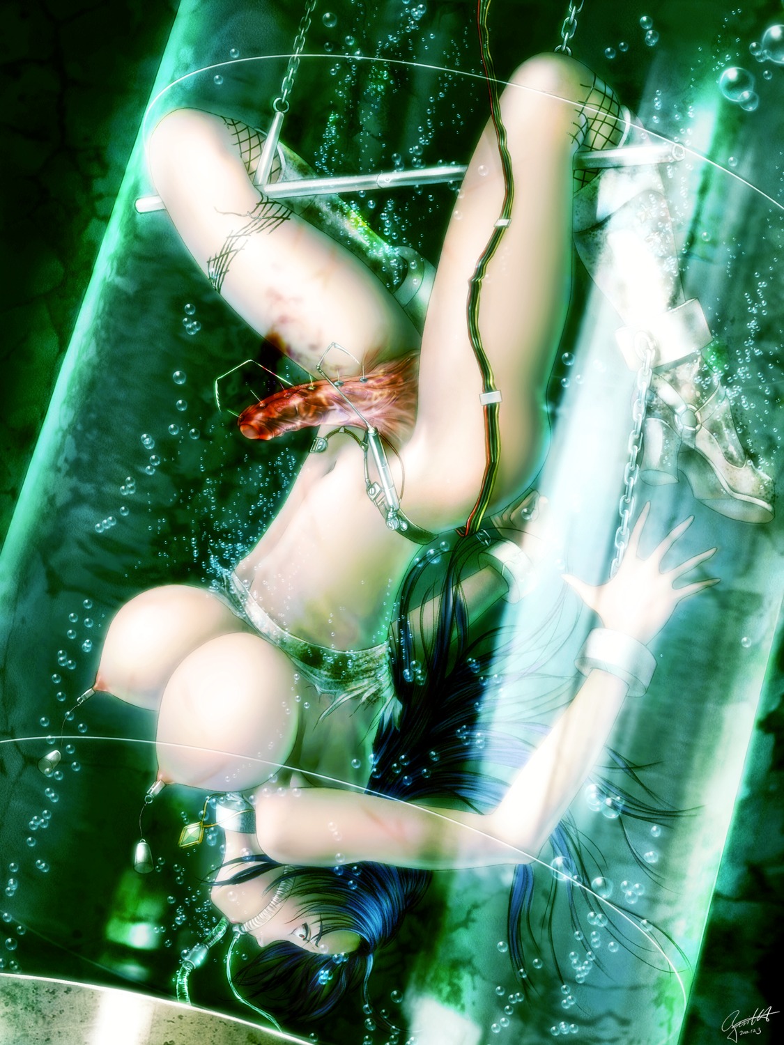 1futa areolae blood bondage boots breasts bubble bubbles chains cool_&amp;_sexy_(idolmaster) curvy erect_nipples erection fishnet_legwear fishnet_stockings fishnets futa_only futa_sans_balls futanari futasub genital_growth gore guro highres huge_breasts human idolmaster intersex legwear miura_azusa nipple_clamps nipples nude penis penis_growth rule34 s_zenith_lee science stasis_tank stasis_tube thighhighs torn_clothes torn_thighhighs torture underwater underwater_breathe upside-down
