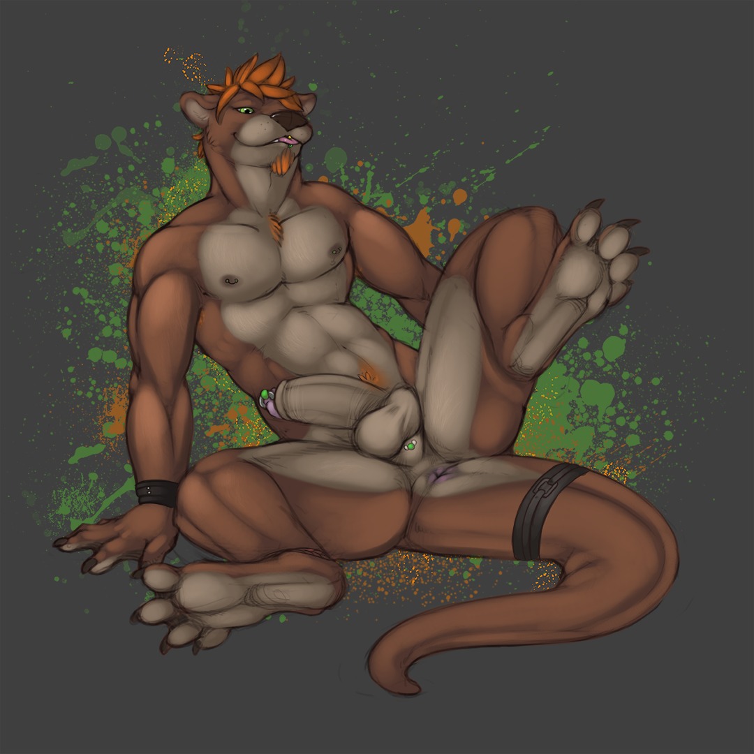 1:1 4_toes abs abstract_background anthro anus balls biceps biped brown_nose claws conditional_dnp digitigrade e621 ears_down erection facial_hair feet foreskin genital_piercing genitals goatee green_eyes guiche_piercing hair hindpaw humanoid_genitalia humanoid_penis lying male mammal muscular muscular_anthro muscular_male mustelid nipple_piercing nipples nude on_back open_mouth orange_hair otter paws pecs penis penis_piercing piercing pivoted_ears prince_albert_piercing retracted_foreskin rudderg33k simple_background sitting solo spread_legs spreading tail thomas_james_o'connor toes tojo_the_thief tongue tongue_out tongue_piercing