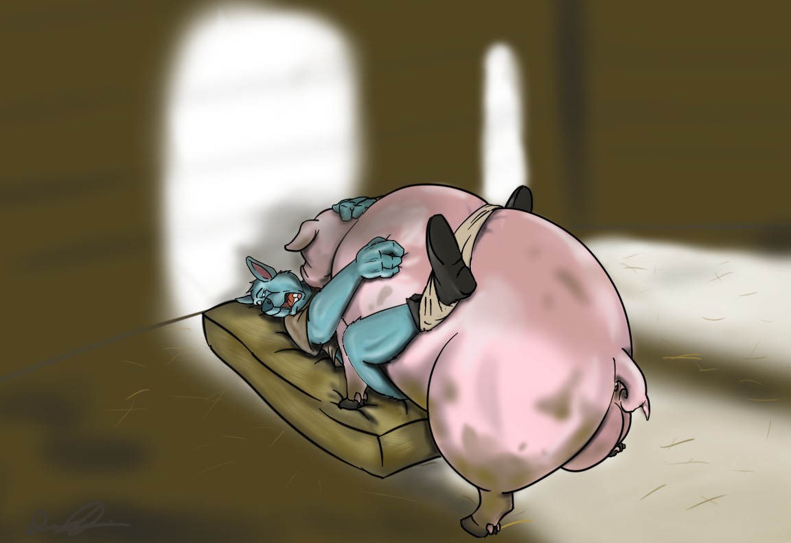anal anal_penetration anthro anthro_on_feral anthro_penetrated balls bestiality big_balls bottomwear bottomwear_down canid canine clothed clothing dirty dirtymutt domestic_pig duo e621 erection feral feral_penetrating feral_penetrating_anthro fur genitals huge_balls interspecies male male/male male_penetrated male_penetrating male_penetrating_male mammal obese overweight pants pants_around_ankles pants_down partially_clothed penetration penis sex size_difference smaller_penetrated suid suine sus_(pig)
