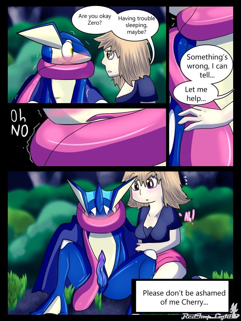 2_toes 3:4 amphibian anthro bald barefoot blonde_hair blue_body blue_penis blush blush_lines bottomwear breasts brown_eyes butt cherry_the_trainer_(redimplight) clothing comic dialogue digital_media_(artwork) dirt duo e621 ellipsis embarrassed english_text erection exclamation_point feet female female_on_anthro generation_6_pokemon genitals glistening grass greninja hair heart_symbol human human_on_anthro interspecies licking light_body light_skin male male/female male_on_human mammal membrane_(anatomy) night nintendo nude oh_no open_mouth outside penis plant pokemon pokemon_(species) purple_penis question question_mark redimplight shadow shirt short_hair shrub sitting skirt sky spread_legs spreading stare tan_eyes text toes tongue tongue_out topwear tree underwear webbed_feet wood yellow_eyes zero_(redimplight)