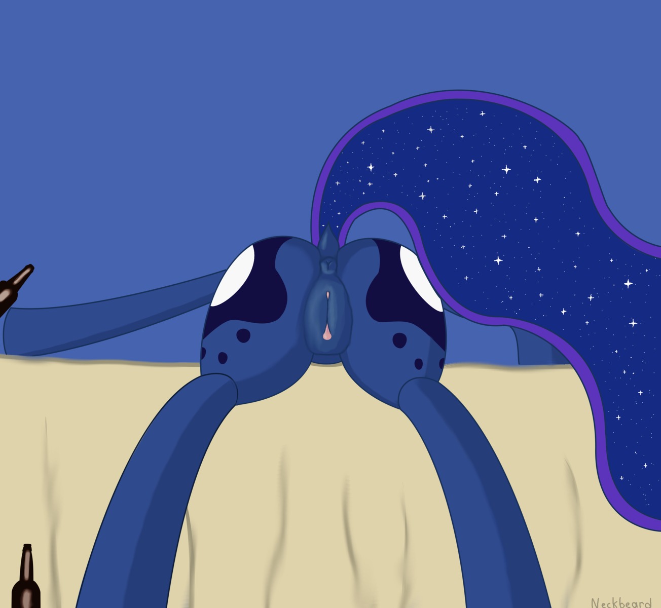 absurd_res anus butt butt_shot cutie_mark e621 equid equine faceless_character faceless_female female friendship_is_magic genitals hasbro hi_res horse mammal my_little_pony neckbeardotw pony princess_luna_(mlp) rear_view solo vulva