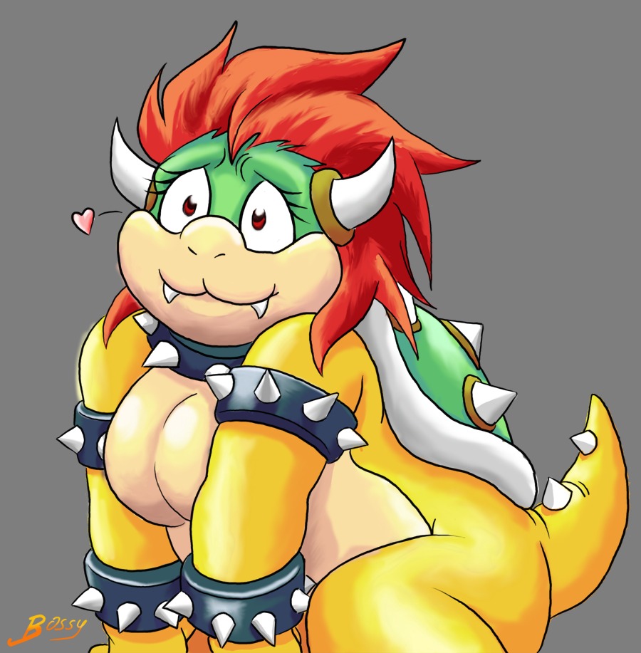anthro armlet beige_skin bossy bowser bracelet breasts choker closed_mouth color fangs female female_bowser female_only green_shell green_skin hair heart horns koopa mario_(series) nintendo open_eyes orange_skin red_eyes red_hair rule34 rule_63 scalie shell solo spiky_shell straight_hair tail transparent_background