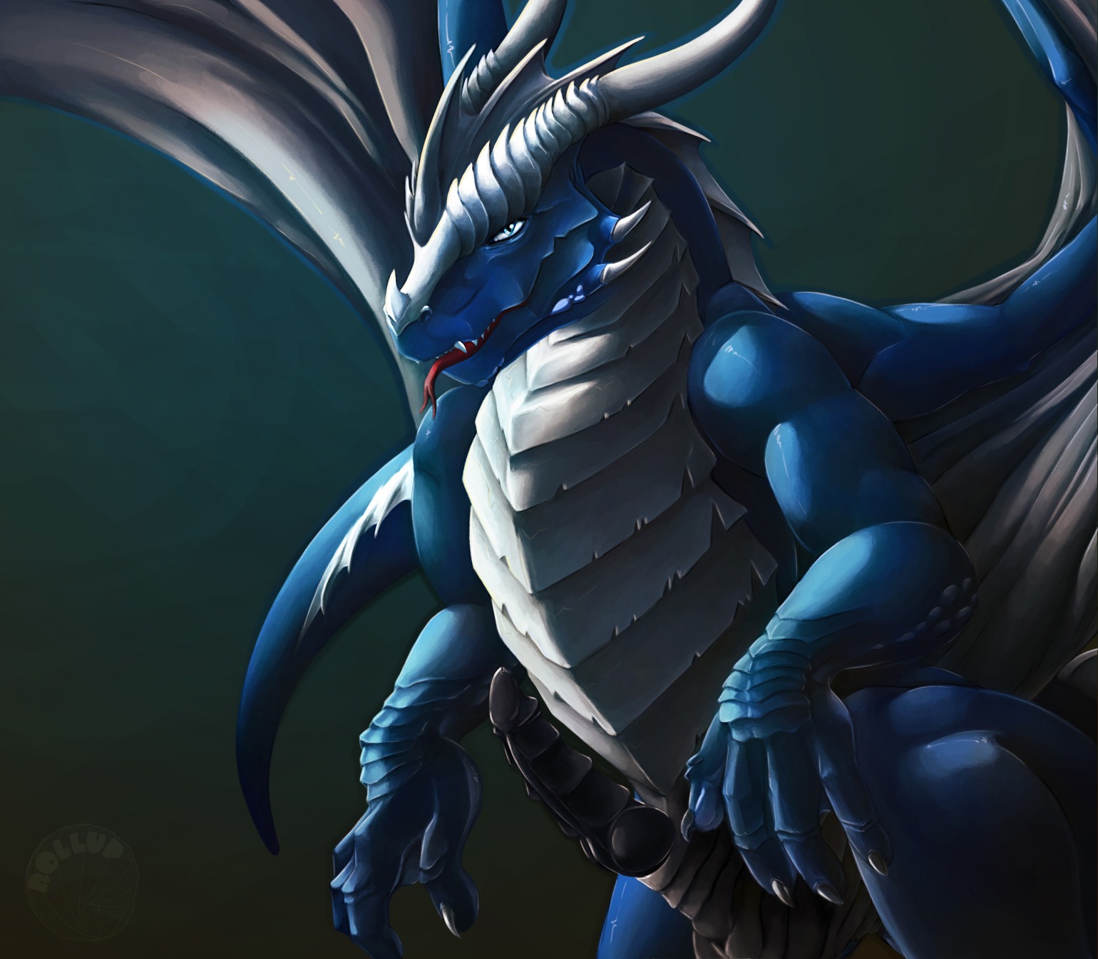 2014 animal_genitalia balls biceps black_penis blue_body blue_eyes blue_scales blue_skin claws darkness detailed dragon e621 erection european_mythology exto fangs feral forked_tongue genitals hairless hi_res horn knot looking_at_viewer male membrane_(anatomy) membranous_wings multicolored_body multicolored_skin muscular muscular_feral muscular_male mythological_creature mythological_scalie mythology non-mammal_balls nude penis pose ridges rumiir scales scalie sheath solo standing tail teeth tongue tongue_out two_tone_body two_tone_skin western_dragon white_balls white_body white_scales wings