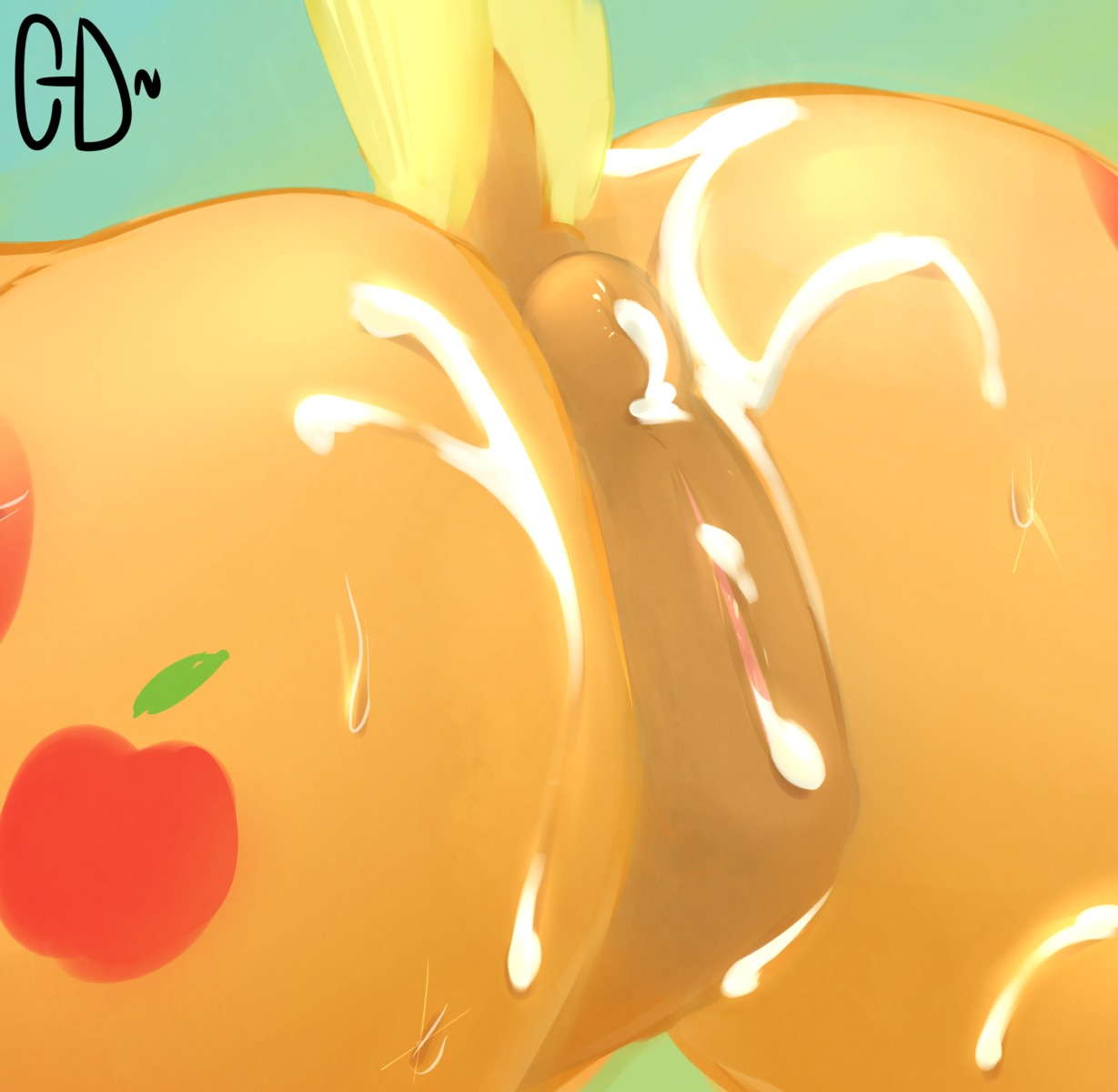 anus applejack_(mlp) atrolux bodily_fluids butt close-up conditional_dnp cum digital_media_(artwork) e621 earth_pony equid equine female feral friendship_is_magic genital_fluids genitals hasbro hi_res horse mammal my_little_pony pony puffy_anus quadruped solo tail vulva