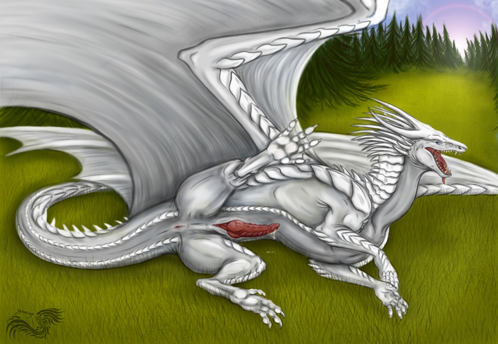 animal_genitalia anus bodily_fluids butt cloud detailed_background dragon e621 erection european_mythology feral genital_fluids genital_slit genitals grass grin inviting knot lying male membrane_(anatomy) membranous_wings mythological_creature mythological_scalie mythology nature nude on_side open_mouth outside penile_spines penis pistache plant pose precum presenting presenting_penis raised_leg saybin_iacere scales scalie sky smile smirk solo tail teeth western_dragon white_body white_scales wings