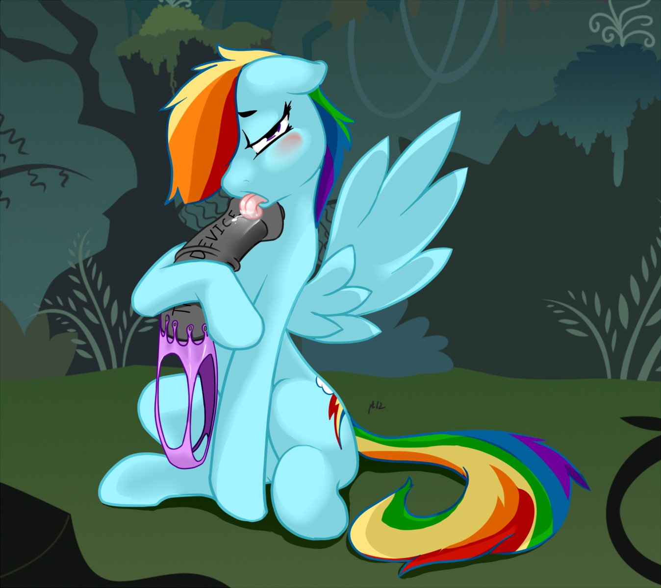 blue_body blue_feathers blue_fur blush dildo dildo_lick e621 equid equine feathered_wings feathers female feral friendship_is_magic fur hair hasbro hi_res licking looking_at_viewer mammal multicolored_hair multicolored_tail my_little_pony mythological_creature mythological_equine mythology pegasus purple_eyes rainbow_dash_(mlp) rainbow_hair rainbow_tail seductive severus sex_toy solo strapon tail the_plot_device tongue tongue_out wing_boner wings