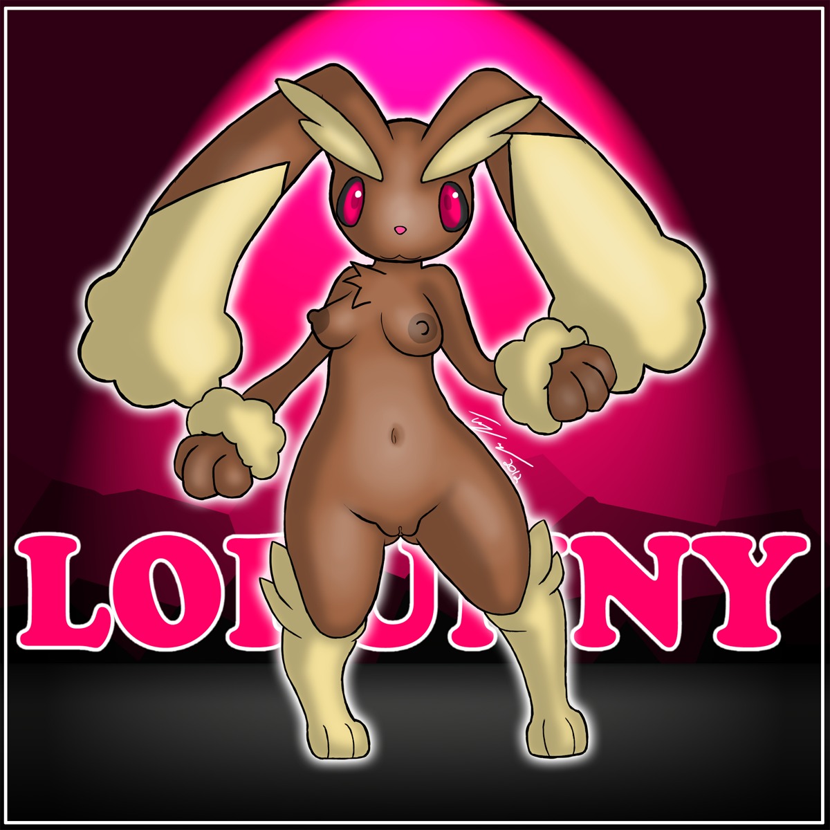 1:1 anthro areola biped breasts brown_areola brown_body brown_nipples e621 female fionthebunny fluffy generation_4_pokemon genitals hi_res lagomorph lopunny mammal nintendo nipples pokemon pokemon_(species) solo vulva