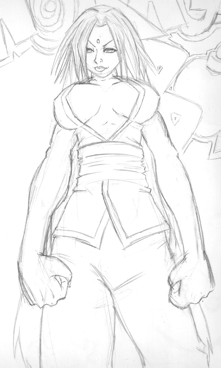 drawing female female_only highres human monochrome naruto naruto_(series) rule34 solo straight_hair tagme tsunade