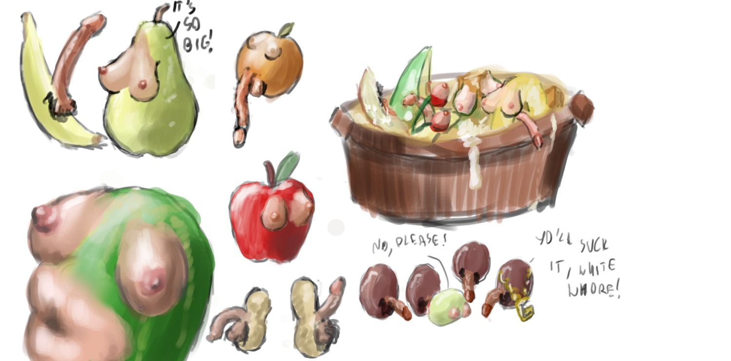 apple banana female fruit fruit_salad grape inanimate peanut pear rule34 watermelon what