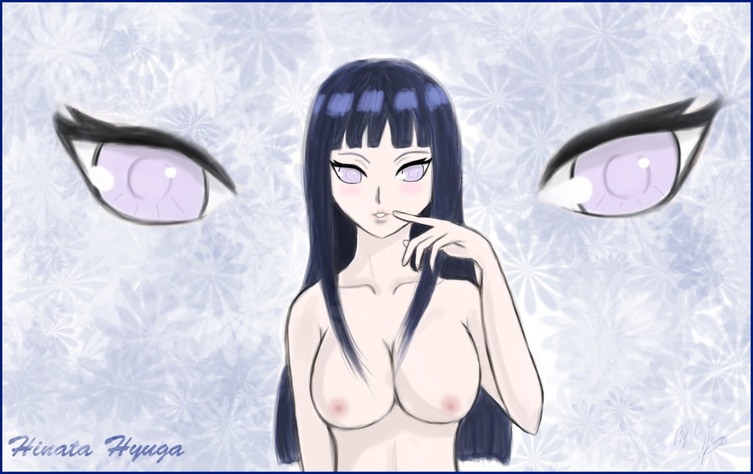 blue_hair blush breasts byakugan cc_artist female hair human hyuuga_hinata naruto naruto_(series) nude rule34 smile white_eyes
