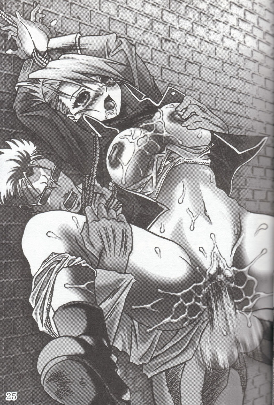 1boy 1girls arms_above_head breasts censored cum cum_in_pussy cum_inside exposed_breasts female fullmetal_alchemist human male monochrome pussy rape riza_hawkeye rope_bondage rule34 scar straight vaginal_penetration yoki
