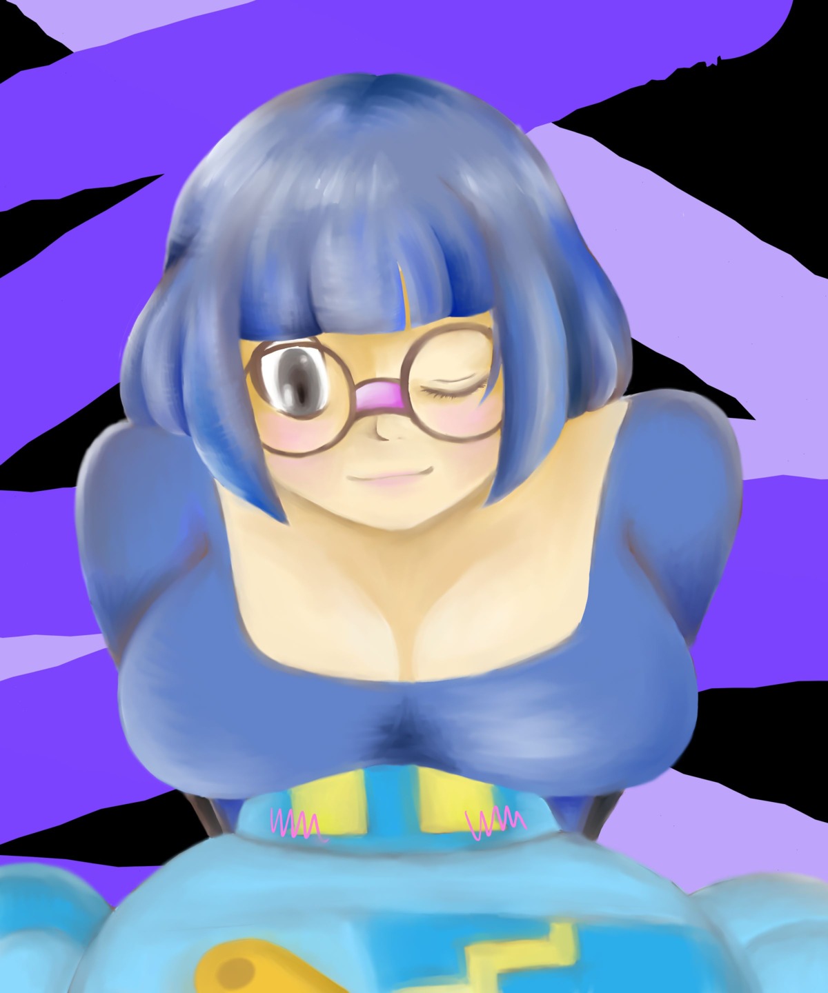 1girls blue_hair color elite_four female female_only front_view gobitto human human_only nintendo pokemon pokemon_bw rule34 shauntal_(pokemon) solo
