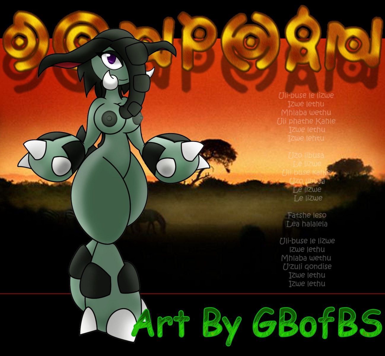 anthro breasts claws color donphan female female_only gb_of_bs nintendo nipples nude pokemon rule34 solo standing tagme