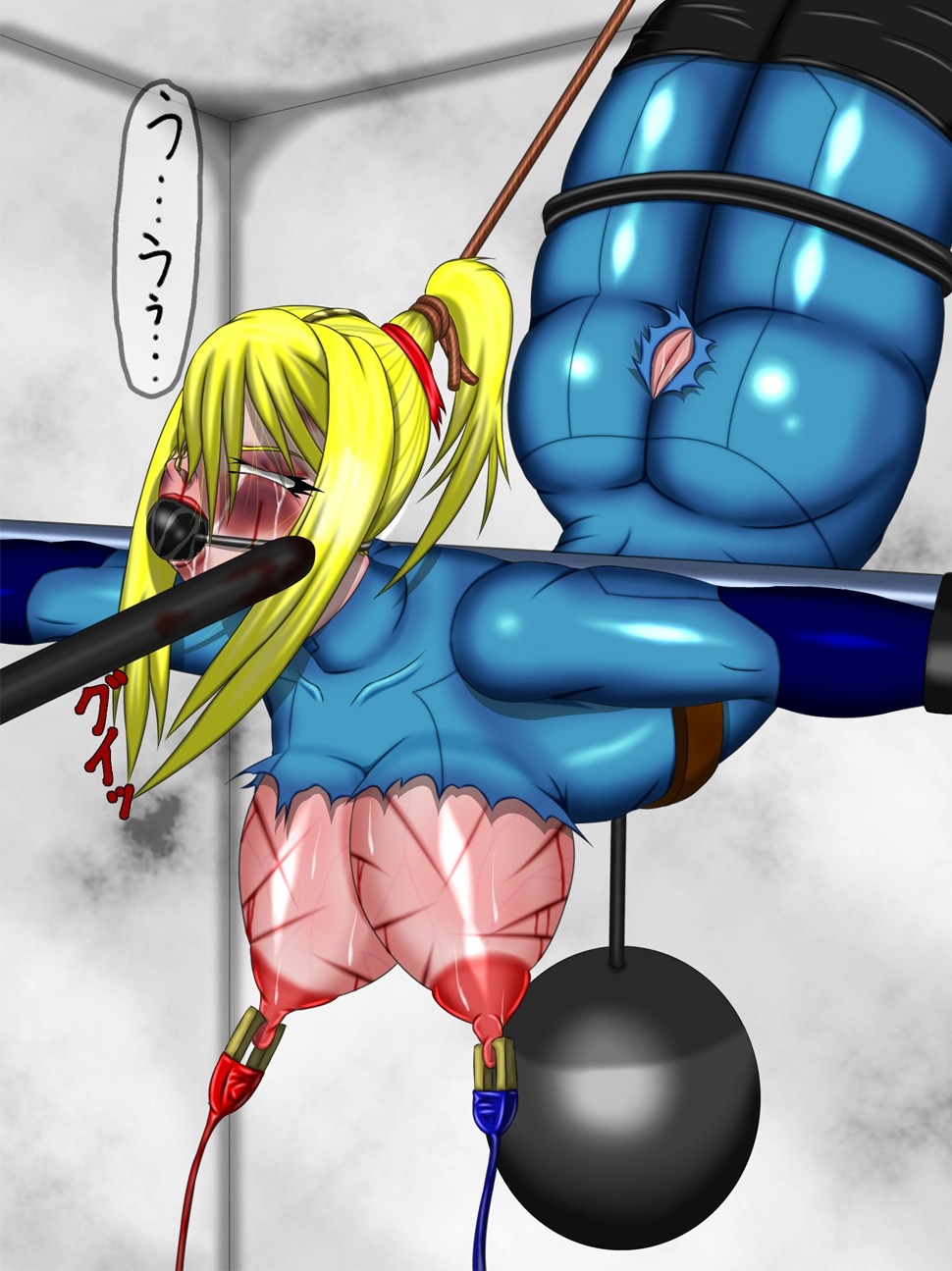 bondage female female_only human metroid nintendo rule34 samus_aran solo tagme torture zero_suit