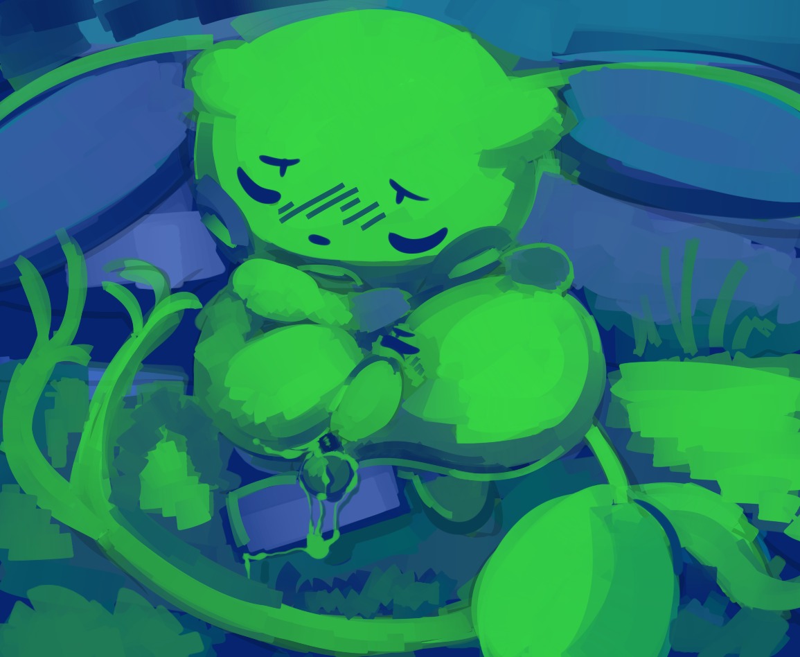 ambiguous_gender balls bellsprout blush bodily_fluids conditional_dnp cum duo e621 eyes_closed generation_1_pokemon generation_3_pokemon genital_fluids genitals insomniacovrlrd male male/ambiguous mammal minun nintendo oral penis plant pokemon pokemon_(species) sex sitting