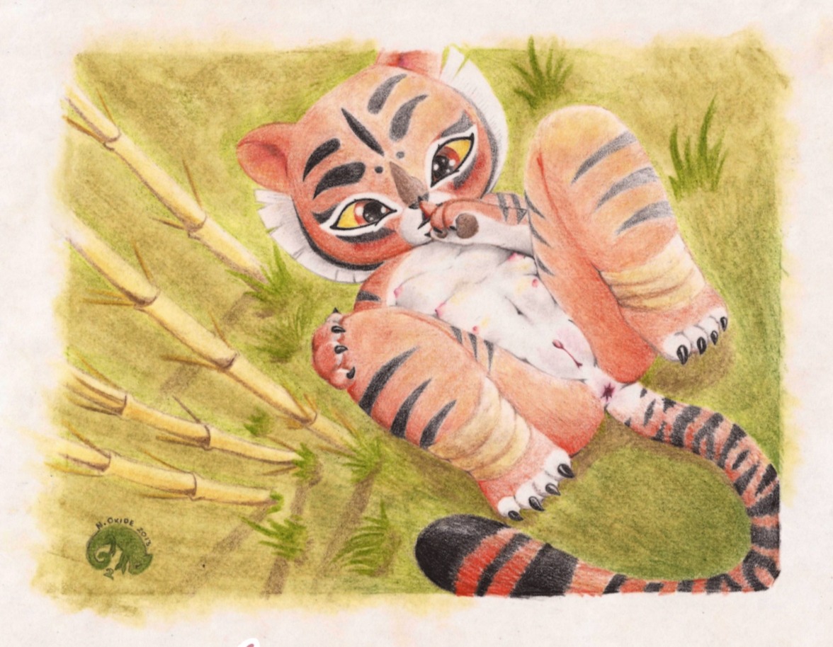 2013 anthro anus dreamworks e621 felid female genitals kung_fu_panda loli lying mammal master_tigress nipples nitrous_oxide nude pantherine red_eyes solo spread_legs spreading stripes tiger vulva young young_anthro