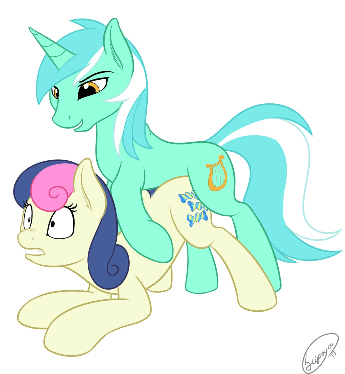2013 absurd_res all_fours amber_eyes bonbon_(mlp) crossgender cutie_mark doggystyle duo e621 earth_pony equid equine female female_penetrated feral feral_on_feral friendship_is_magic from_behind_position fur green_body green_fur hair hasbro hi_res horn horse lyra_heartstrings_(mlp) male male/female male_penetrating male_penetrating_female mammal multicolored_hair my_little_pony mythological_creature mythological_equine mythology penetration pony sex simple_background skipsy smile tail two_tone_hair unicorn white_background white_body white_fur