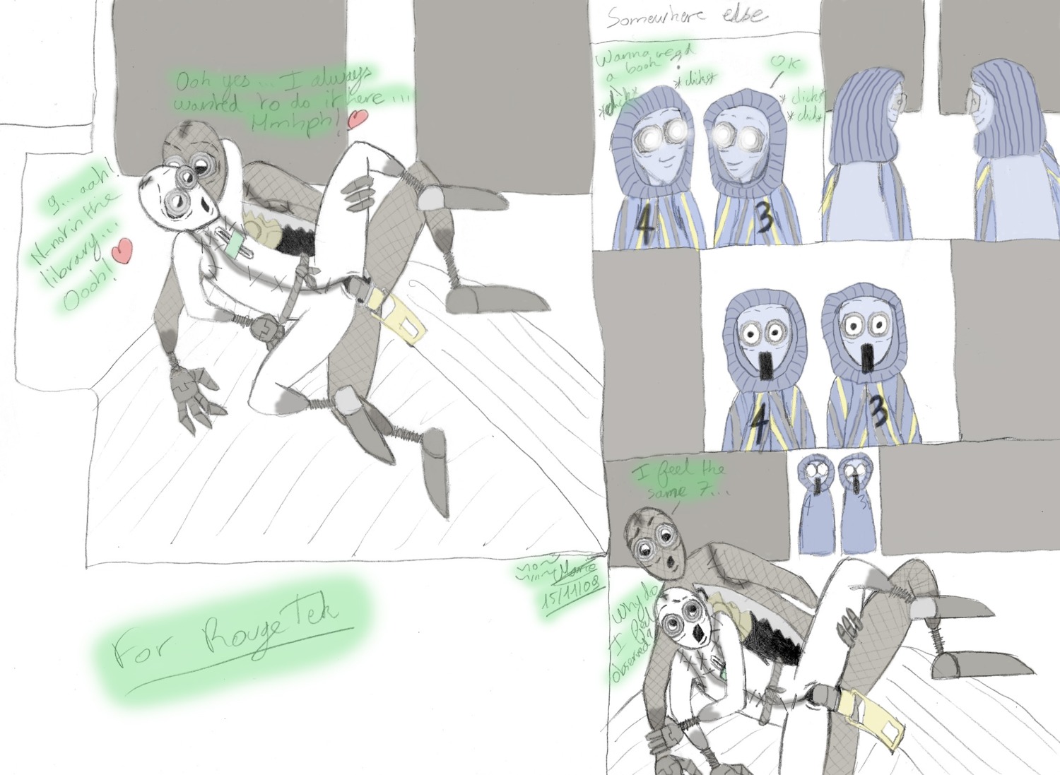 1boy 1girls 3_(character) 4_(character) 7_(character) 9_(character) 9_(film) ambiguous_gender caught caught_in_the_act comic female male penis pussy rough_sketch rule34 stitchpunk tagme twins unusual_anatomy unusual_genitalia unusual_penis vaginal_penetration