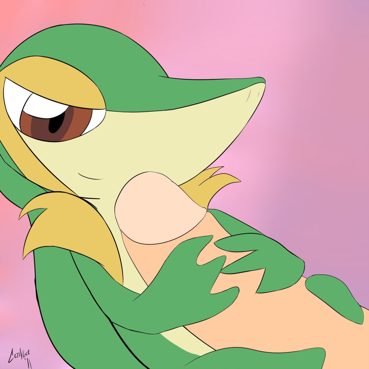 color conflict feral human interspecies male nude penis pokemon pokemon_(species) pokemon_bw pokephilia rule34 side_view size_difference snivy tagme