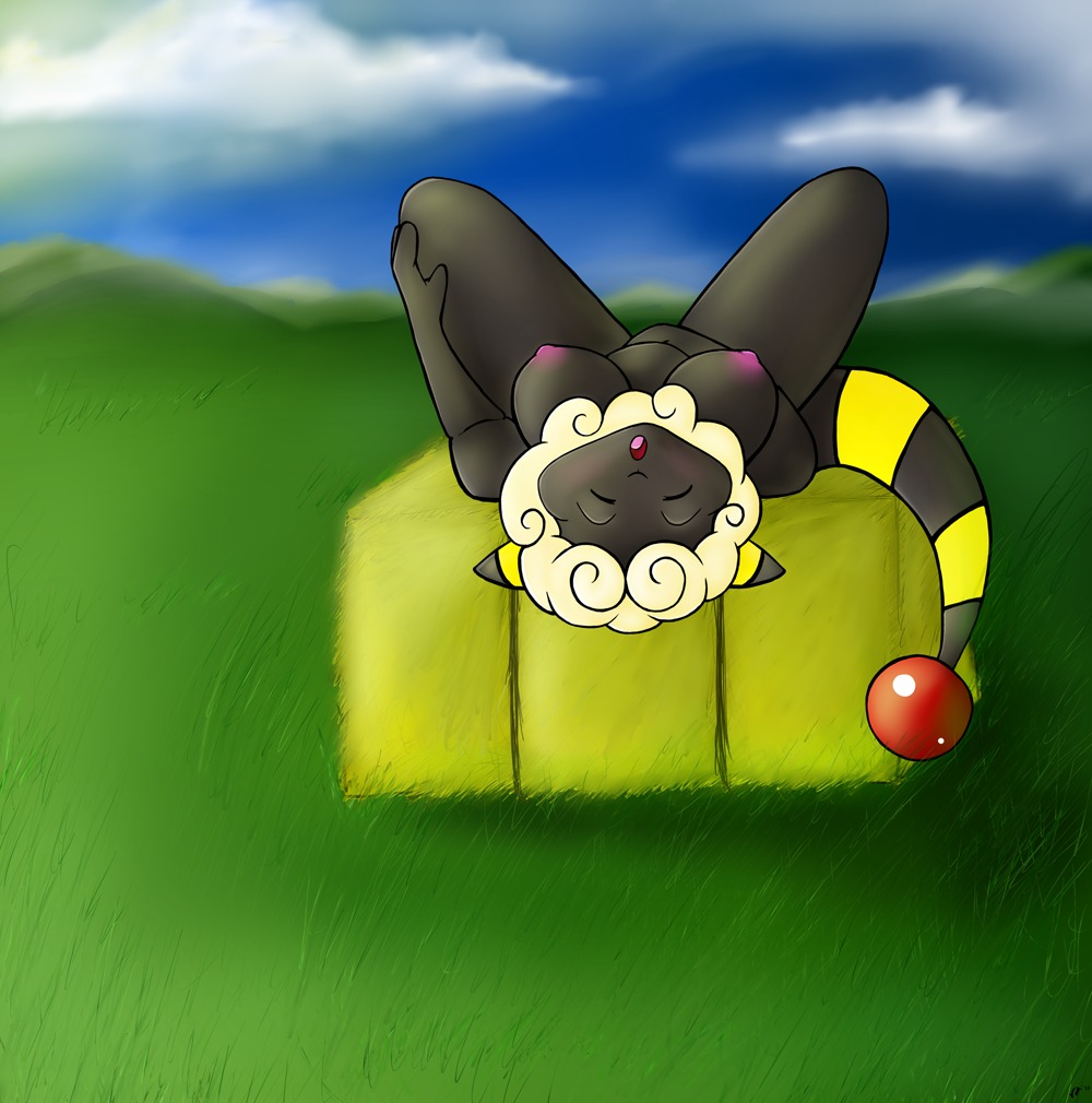 anthro breasts color day female female_only flaaffy hentai_karasu nintendo nude outdoors pokemon rule34 solo tagme