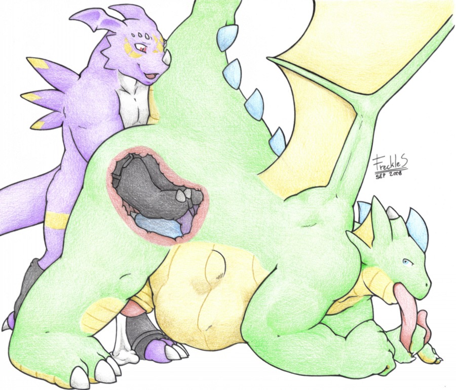 2008 3_toes anal anal_fisting anal_penetration anthro bandai_namco biped bodily_fluids brokenwing colored_pencil_(artwork) comic countershading cum digimon digimon_(species) dragon dragoneer_(character) e621 european_mythology fakemon fan_character feet fisting flamedramon freckles_(artist) genital_fluids genitals group humanoid_genitalia humanoid_penis internal long_tongue male male/male male_penetrated male_penetrating male_penetrating_male male_pred male_prey membrane_(anatomy) membranous_wings murasadramon mythological_creature mythological_scalie mythology open_mouth penetration penis scalie sex tail toes tongue tongue_out traditional_media_(artwork) vore western_dragon wings