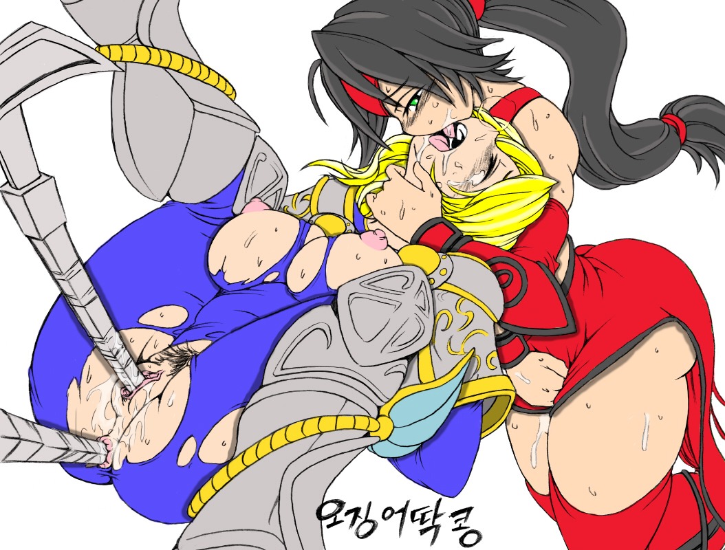 2d 2girls akali_jhomen_tethi blonde_hair crimson_akali female female_only kimmundo league_of_legends luxanna_crownguard riot_games rule34 tagme white_background yuri