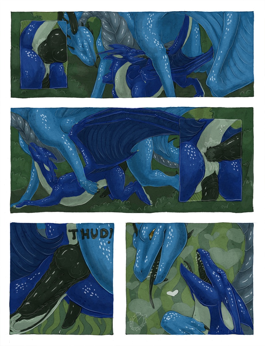 4_fingers abdominal_bulge acidapluvia all_fours anal anal_knotting anal_penetration animal_genitalia anus big_penis black_anus black_penis black_tongue blep blue_body blue_scales blue_skin bodily_fluids carenath close-up comic cool_colors cum cum_in_ass cum_inside cum_while_penetrated cumshot deep_penetration doggystyle dominant dragon duo e621 ejaculation english_text erection european_mythology exclamation_point eyes_closed feet feral feral_on_feral fingers firondraak folded_wings forest from_behind_position genital_fluids genital_slit genitals grey_body grey_scales half-closed_eyes hands-free heart_symbol hi_res horn hug huge_penetration huge_penis inflation internal knot knotting larger_dom larger_male leaf looking_pleasured lying male male/male male_penetrated male_penetrating male_penetrating_male membrane_(anatomy) membranous_wings mounting multiple_scenes mythological_creature mythological_scalie mythology narrowed_eyes open_mouth orgasm outside penetration penile penile_penetration penile_spines penis plant precum ribbed_penis ridiculous_fit scales scalie sex side_view size_difference smaller_male smaller_penetrated spread_wings standing tail text toes tongue tongue_out tree western_dragon white_body white_scales wings wood yellow_eyes