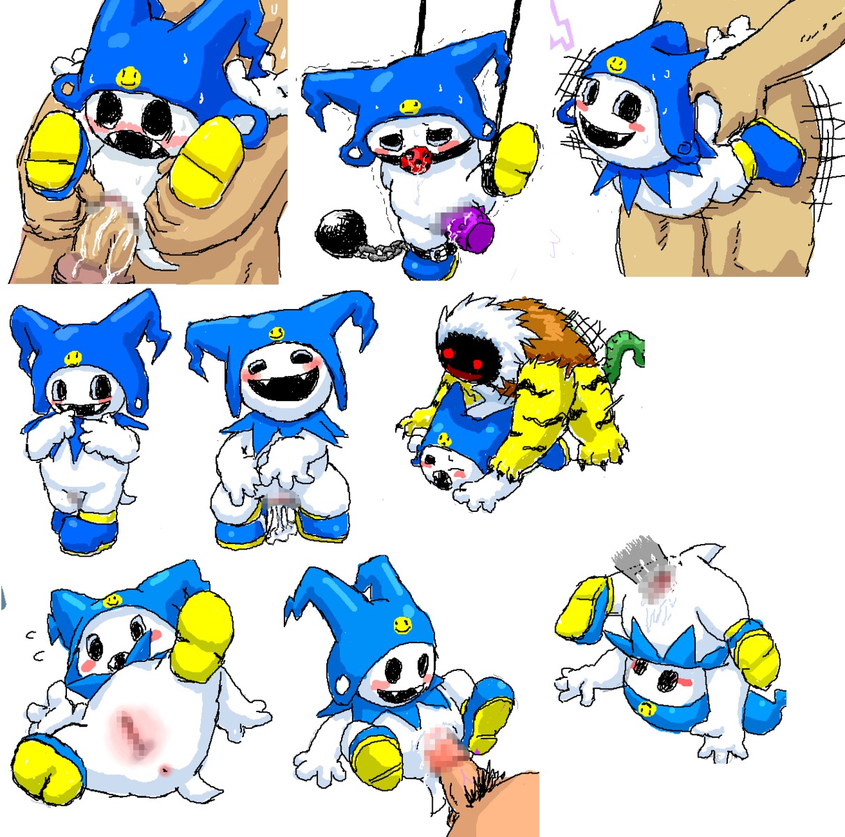 atlus censored female jack_frost_(megami_tensei) lucifer's_call mascot megami_tensei mosaic_censoring pussy rule34 shin_megami_tensei_iii:_nocturne vaginal_penetration what
