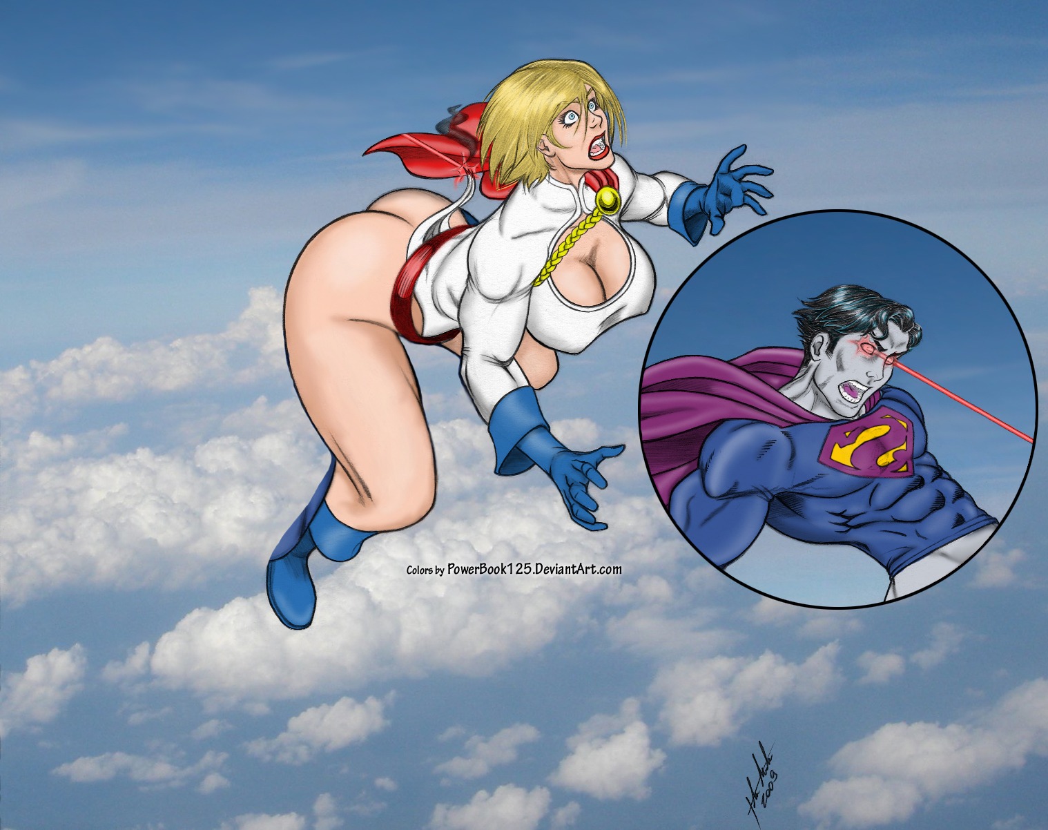 assisted_exposure bizarro color colored dc dc_comics exposed fabio_miranda female kara_zor-l karen_starr male power_girl powerbook125 rule34 superman_(series) tagme