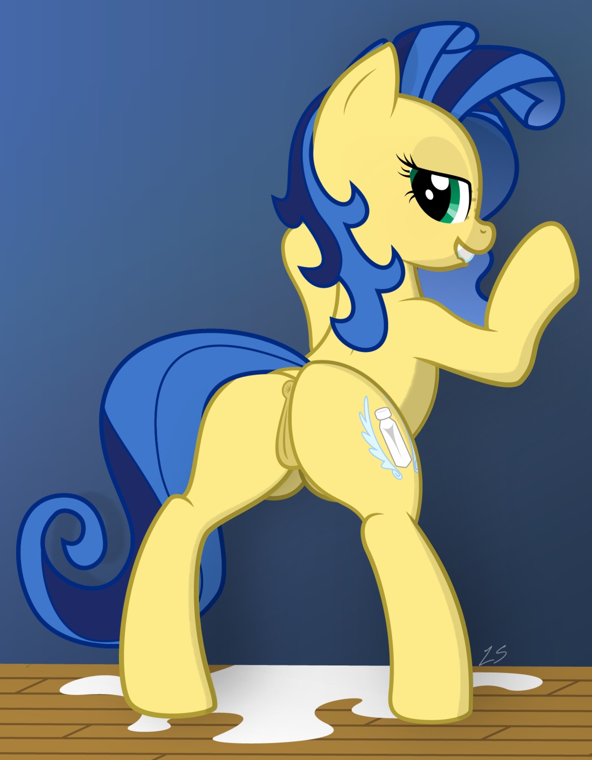 animal_genitalia animal_vulva anus bite biting_lip biting_own_lip cutie_mark e621 earth_pony equid equine equine_genitalia equine_vulva fan_character female feral genitals hasbro hi_res horse lips looking_at_viewer luckysmores mammal milk milky_way_(flash_equestria) my_little_pony on_hind_legs pony quadruped self_bite semi-anthro solo tail teats vulva