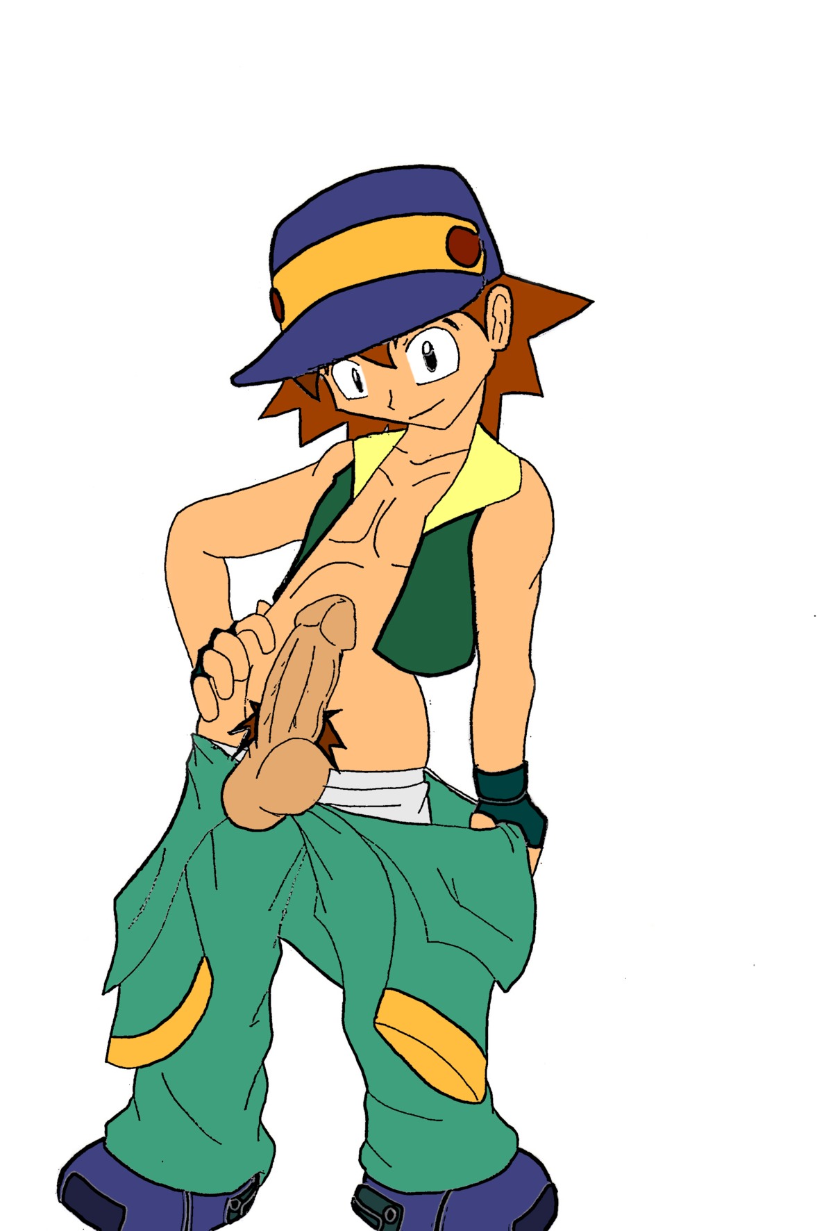 color hiroshi_(pokemon) human male male_only pokemon ritchie_(pokemon) rule34 solo