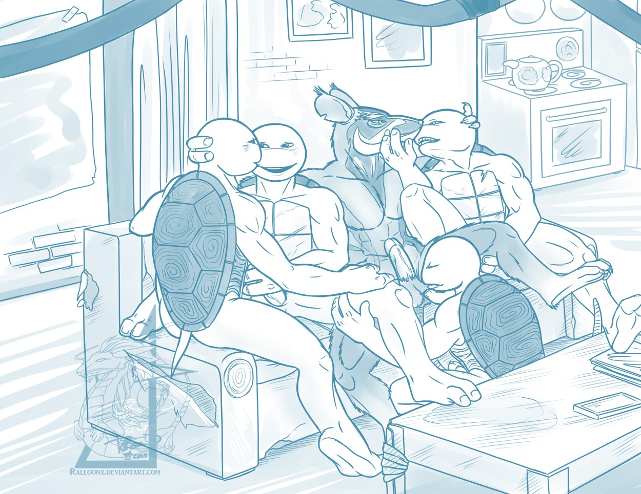 abs adolescent adolescent_on_adolescent adopted_(lore) adopted_son_(lore) adoptive_father_(lore) adult_on_adolescent age_difference animal_genitalia anthro athletic ball_lick balls biceps brother_(lore) brothers_(lore) brown_rat crouching digital_drawing_(artwork) digital_media_(artwork) donatello_(tmnt) e621 erection fellatio frottage fur furniture genital_slit genitals grin group group_sex humanoid_genitalia humanoid_penis incest_(lore) indirect_incest_(lore) interspecies kissing kneeling leonardo_(tmnt) licking male male/male male_penetrated male_penetrating male_penetrating_male mammal master_splinter masturbation michelangelo_(tmnt) monochrome murid murine muscular nude open_mouth oral orgy pecs penetration penile penile_masturbation penis penises_touching presenting pseudo_incest_(lore) raised_leg ralloonx raphael_(tmnt) rat reptile rodent scales scalie sex sheath sibling_(lore) sitting sketch smile sofa spread_legs spreading teenage_mutant_ninja_turtles teenage_mutant_ninja_turtles_(2012) teeth text tongue tongue_out turtle url vein veiny_penis young