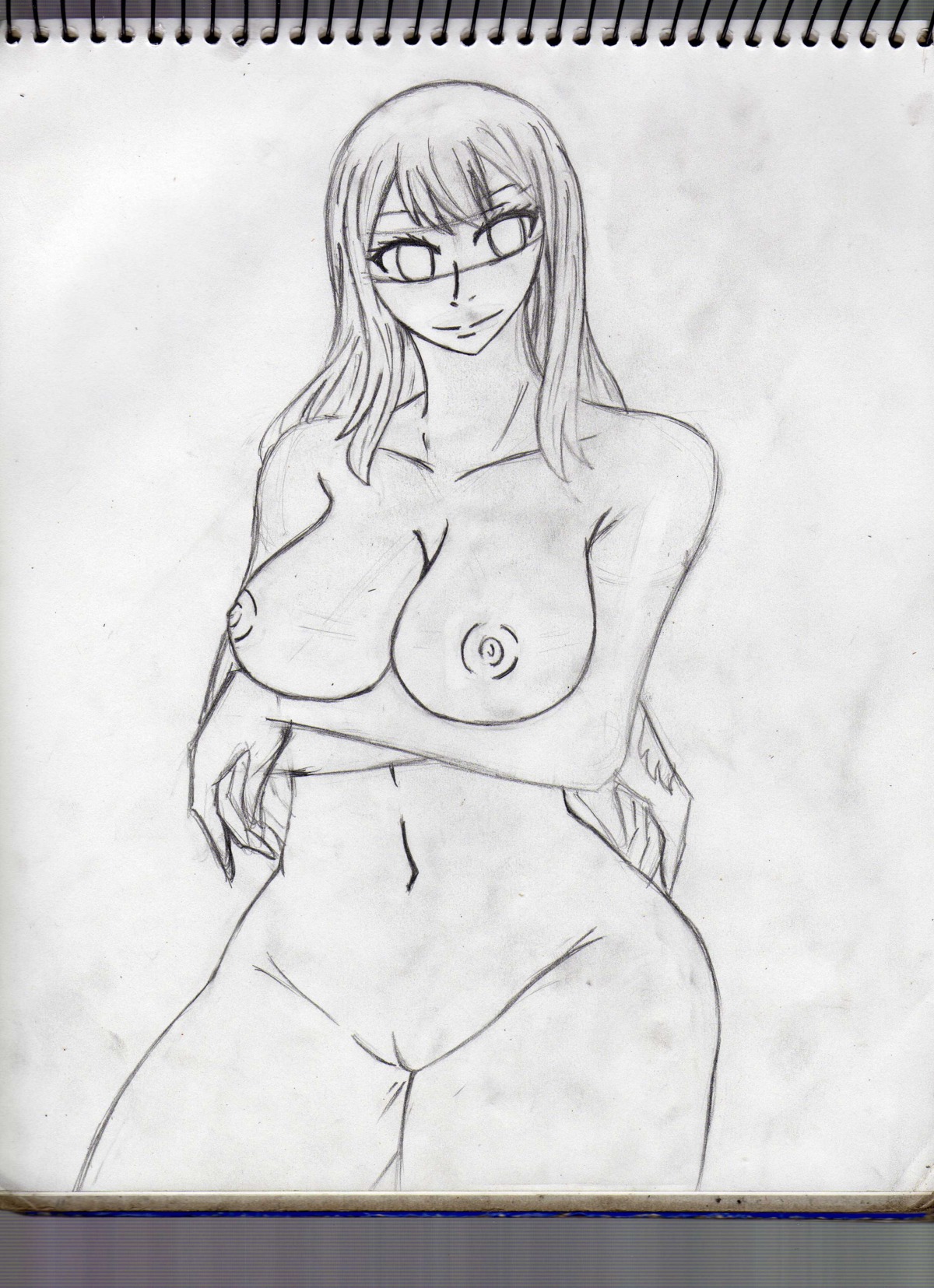big_breasts breasts fairy_tail female female_only human lucy_heartfilia nipples nude rule34 solo