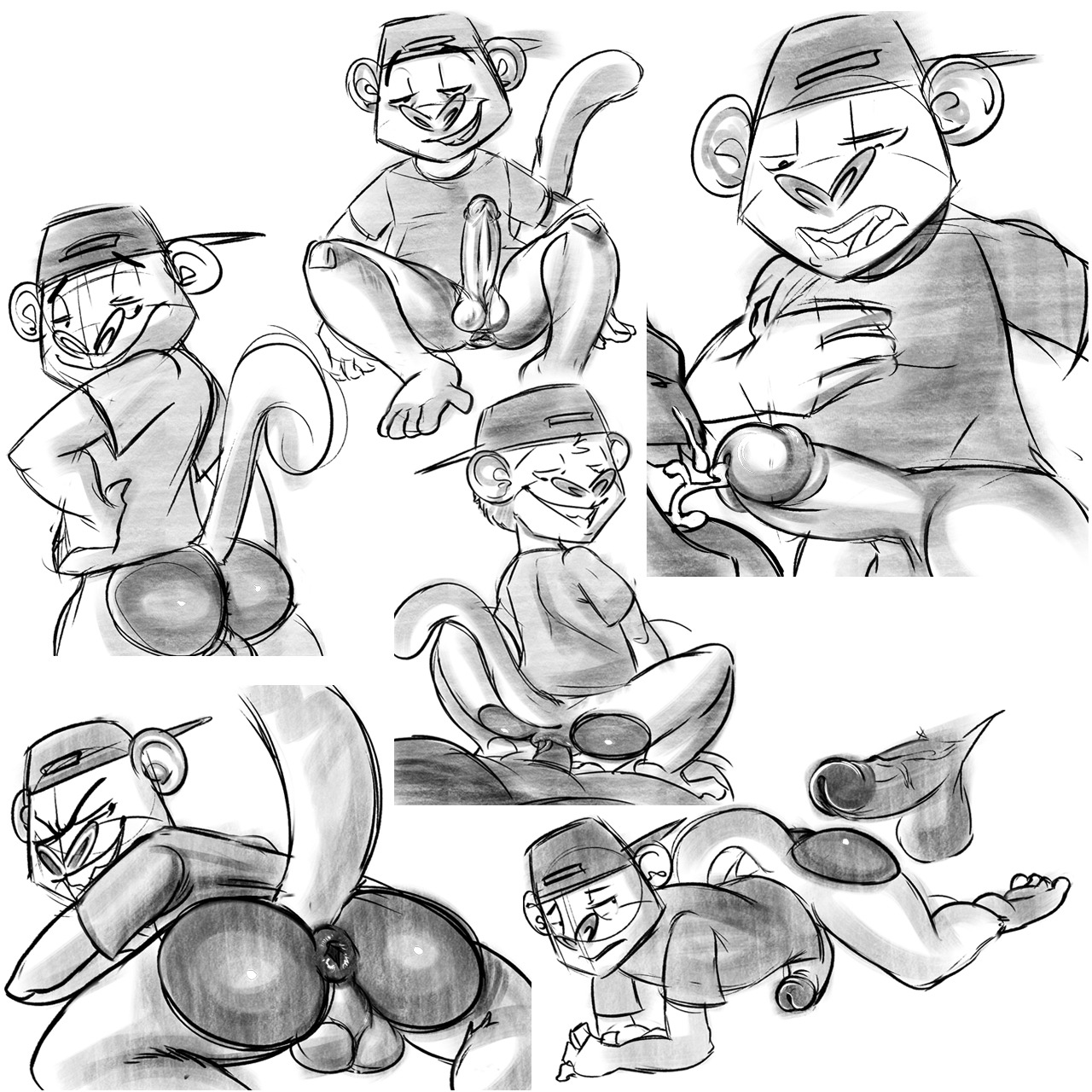 1:1 anal anal_penetration anus atelid backsack balls bodily_fluids bottomless butt cartoon_network clothed clothing cum duo e621 erection faceless_character faceless_male feet genital_fluids genitals grin haplorhine hat headgear headwear hi_res humanoid_genitalia humanoid_penis jake_spidermonkey jerseydevil male male/male male_penetrated mammal monkey monochrome my_gym_partner's_a_monkey new_world_monkey penetration penile penile_penetration penis penis_in_ass prehensile_feet primate puffy_anus sex shirt smile solo_focus spider_monkey tail toes topwear
