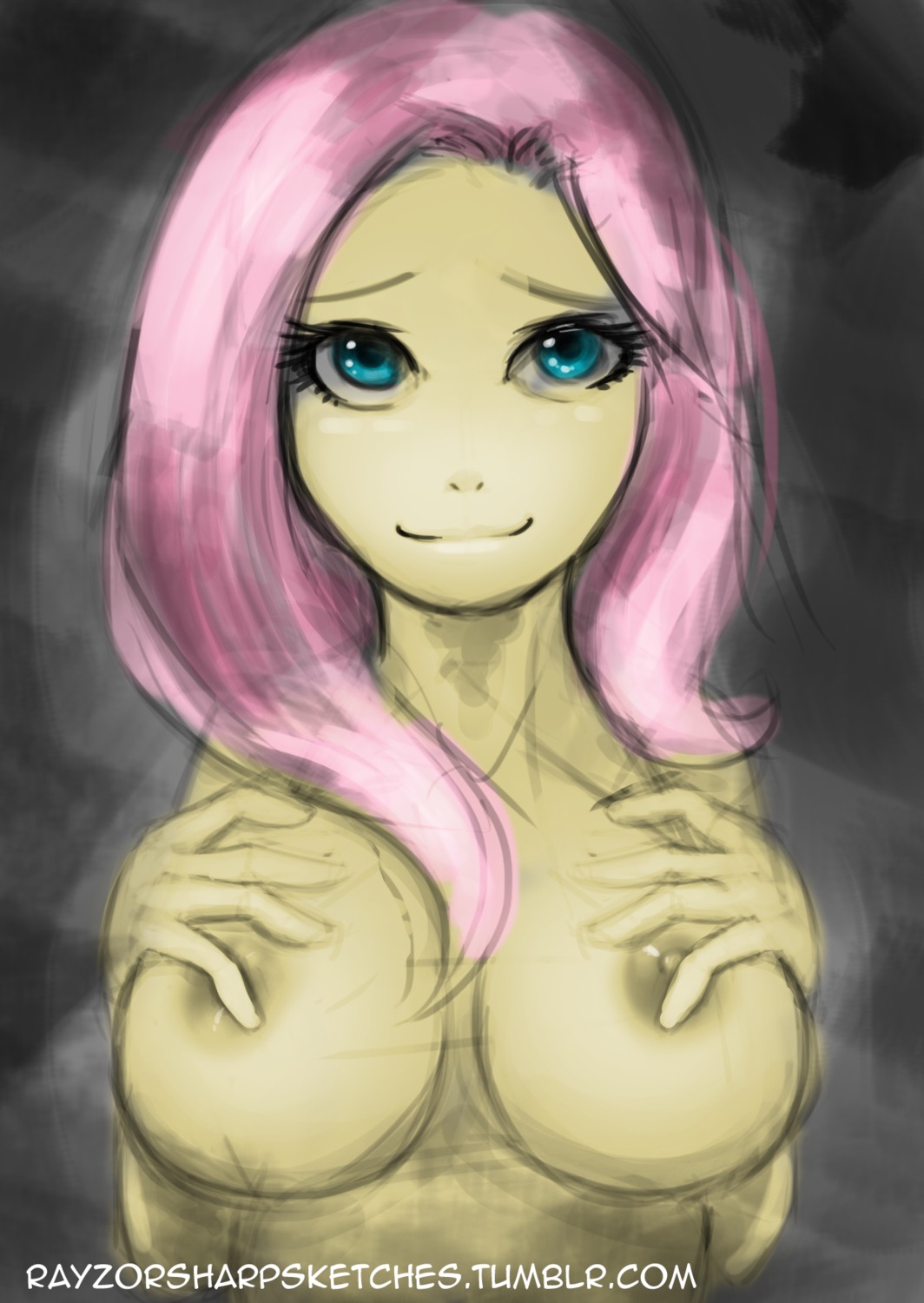 female fluttershy_(eg) fluttershy_(mlp) friendship_is_magic humanized my_little_pony rule34 smooth_skin tagme