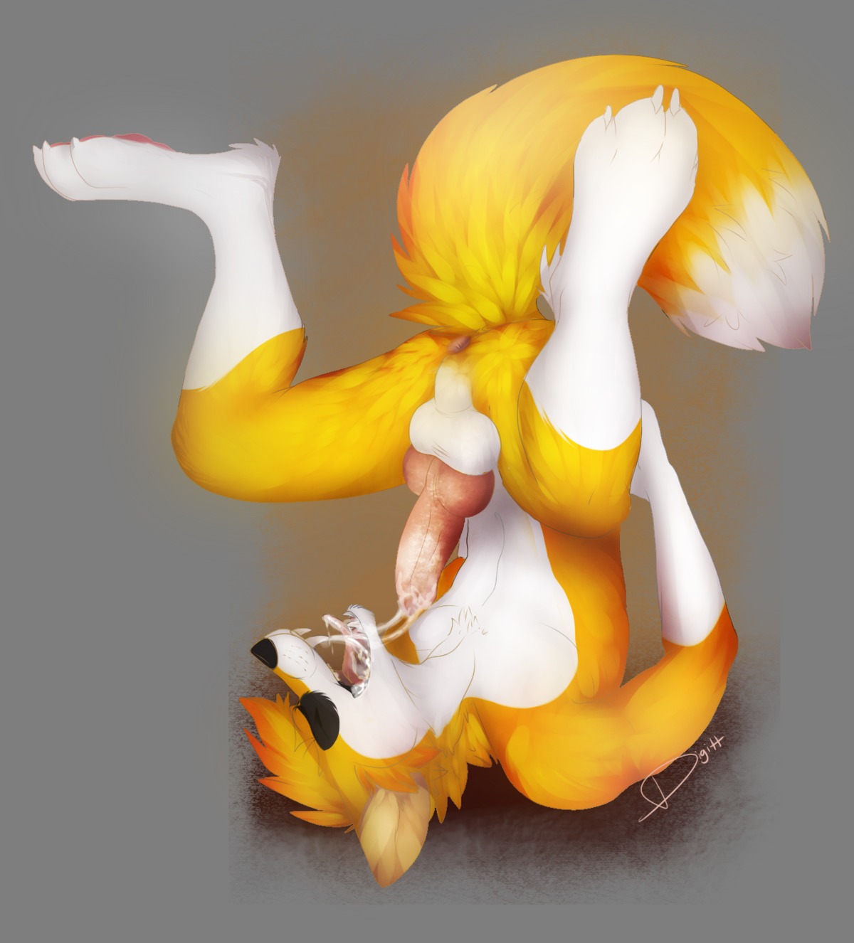 alpha_channel animal_genitalia animal_penis anthro anthropornorphic anus autofellatio balls bodily_fluids canid canine canine_genitalia canine_penis claws cum cum_in_mouth cum_in_own_mouth cum_in_self cum_inside cum_on_face cum_on_own_face cum_on_own_tongue cum_on_self cum_on_tongue dipstick_tail e621 erection eyes_closed fox fur genital_fluids genitals hi_res knot male mammal markings masturbation nude open_mouth oral oral_masturbation orange_body orange_fur penile penile_masturbation penis shoulder_stand solo spread_legs spreading tail tail_markings tongue upside_down