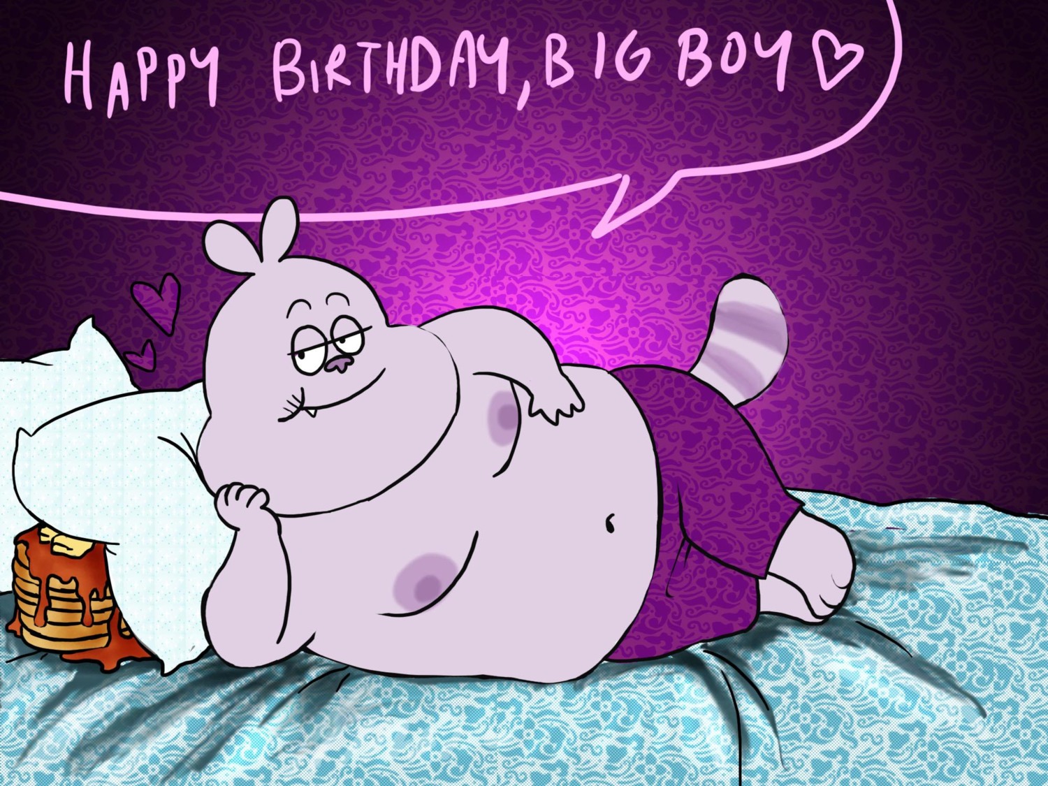 almost_naked anthro bear cartoon_network cat chowder chowder_(character) chowder_(series) cub food furry half_naked hybrid in_bed male male_cub male_only moobs nipples pancake pillow rule34 shirtless shirtless_male solo speech_bubble tagme young