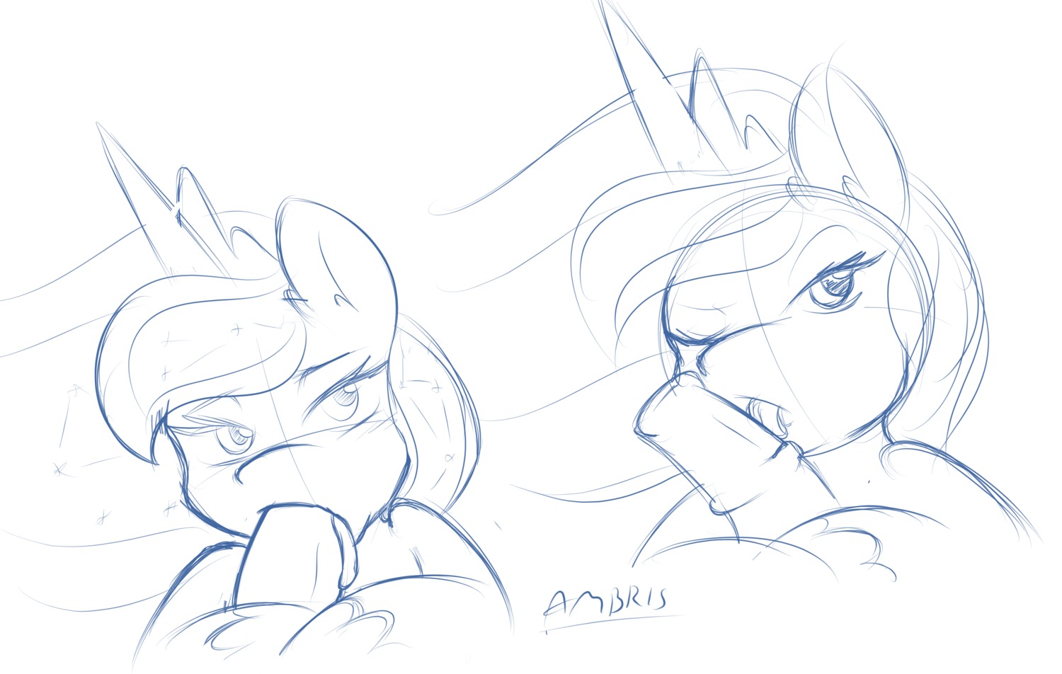 absurd_res ambris anatomically_correct animal_genitalia animal_penis blue_and_white crown digital_drawing_(artwork) digital_media_(artwork) duo e621 equid equine equine_genitalia equine_penis erection fellatio female female_focus female_penetrated friendship_is_magic genitals hair hasbro headgear hi_res horn horse licking looking_at_viewer male male/female male_penetrating male_penetrating_female mammal monochrome my_little_pony one_eye_closed oral oral_penetration penetration penile penis penis_lick pony princess_celestia_(mlp) princess_luna_(mlp) sex signature sketch solo_focus sparkles tongue tongue_out