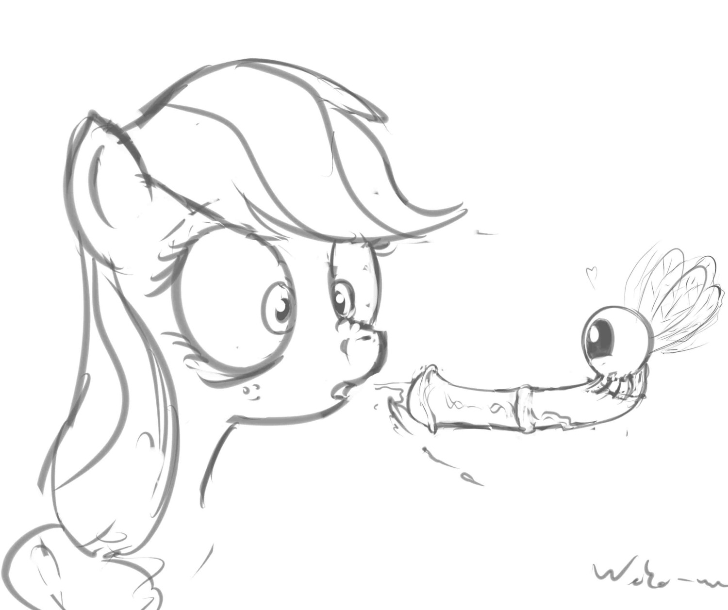2013 animal_genitalia animal_penis applejack_(mlp) big_penis black_and_white bodily_fluids cum duo e621 earth_pony equid equine equine_genitalia equine_penis female feral freckles friendship_is_magic genital_fluids genitals hair hasbro hi_res horse huge_penis hyper hyper_genitalia hyper_penis male mammal monochrome my_little_pony neko-me parasprite_(mlp) penis pony vein