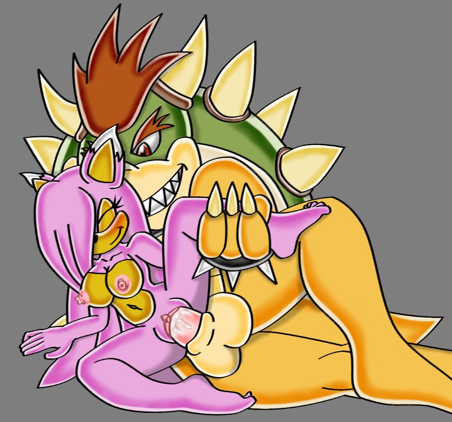 1boy 1girls anthro areolae balls bowser chaossabre female furry green_shell horns koopa male male/female mario_(series) navel nintendo nipples penis pink_nipples rule34 scalie sex shell sonic_(series) spiky_shell straight_hair