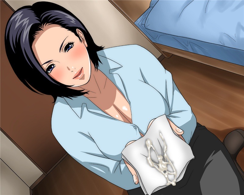 artist_request black_hair blush breasts cum earrings female large_breasts rule34