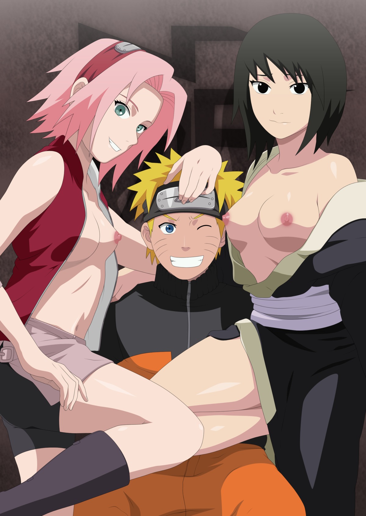 1boy 2girls black_eyes black_hair blonde_hair blue_eyes boots female high_resolution human knee_boots male multiple_females multiple_girls naruto naruto_(series) naruto_shippuden pets pink_hair rule34 sakura_haruno shizune short_hair smile stiky_finkaz straight uzumaki_naruto