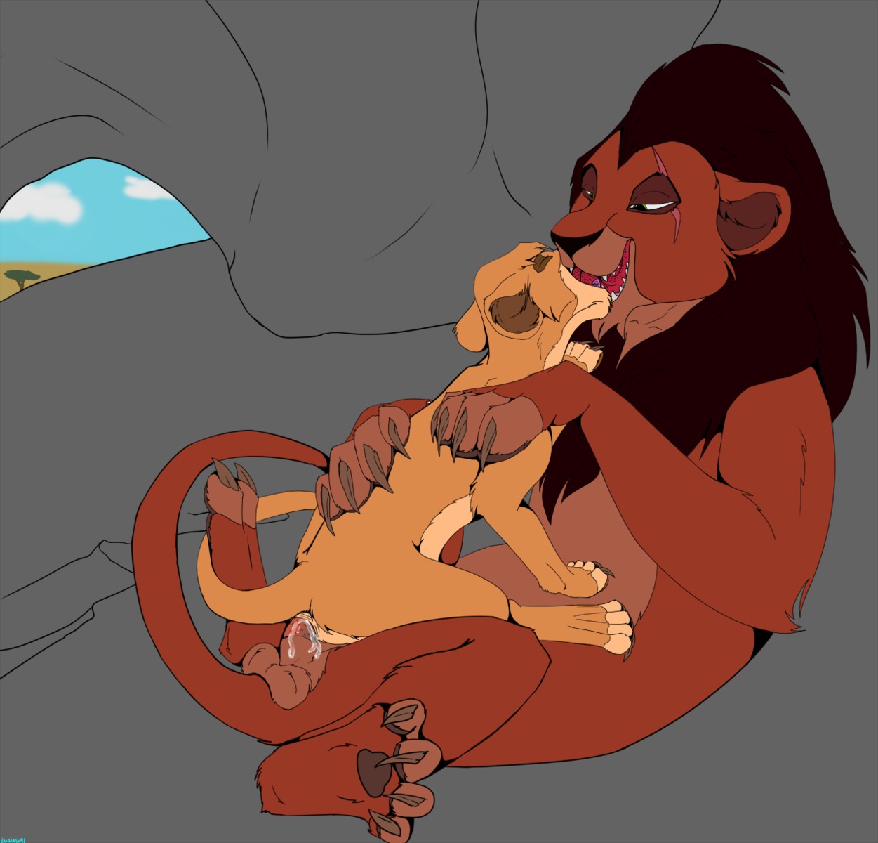 4_toes adult_on_young age_difference anal anal_penetration anus backlash91 balls bodily_fluids cave claws conditional_dnp cum cum_in_ass cum_inside digital_media_(artwork) disney duo e621 erection eyes_closed feet felid female female_on_top female_penetrated feral feral_on_feral feral_penetrated feral_penetrating feral_penetrating_feral french_kissing genital_fluids genitals hi_res hindpaw kissing lion looking_pleasured male male/female male_on_bottom male_penetrating male_penetrating_female mammal older_male on_bottom on_top one_sided_climax open_mouth pantherine pawpads paws penetration penile penile_penetration penis penis_in_ass quadruped scar scar_(the_lion_king) sex size_difference smaller_female smaller_on_top smaller_penetrated the_lion_king toe_claws toes tongue tongue_out toony vitani_(the_lion_king) young young_feral younger_female younger_penetrated