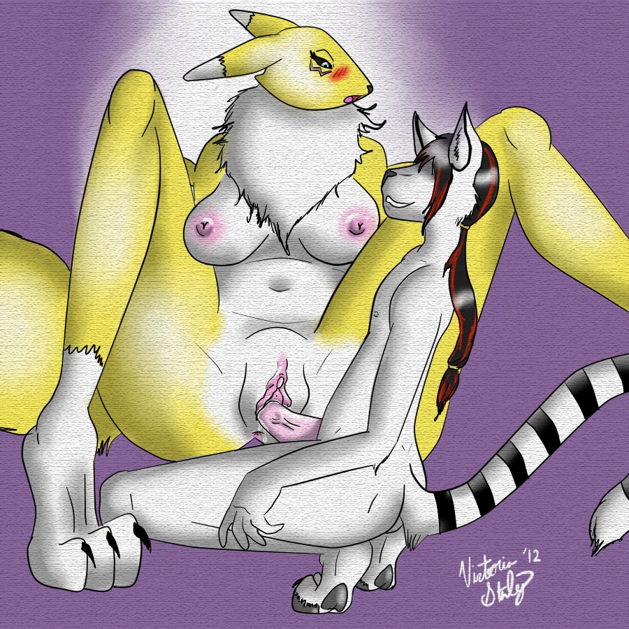 2012 anthro blush breasts color digimon female fur furry furry_breasts interspecies male nipples nude penis pussy renamon rule34 sex tagme vaginal_insertion vaginal_penetration white_fur yellow_fur