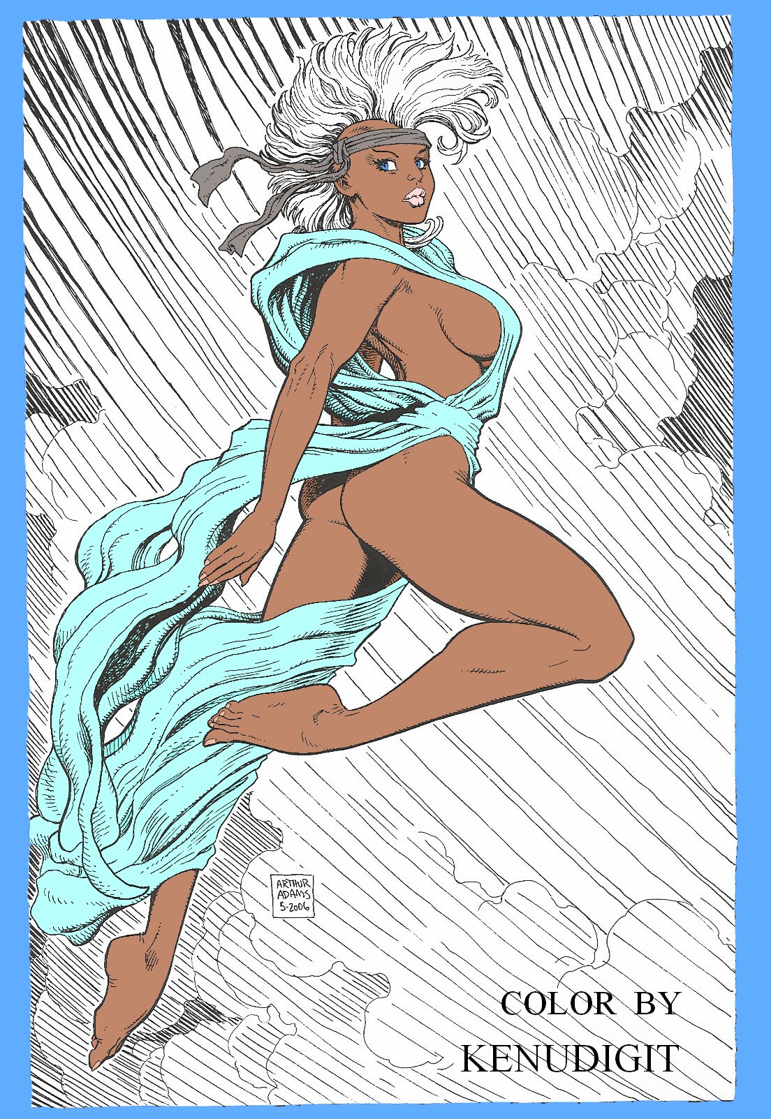 1girls 2006 art_adams arthur_adams dark-skinned_female dark_skin female kenudigit marvel marvel_comics mohawk ororo_munroe rule34 solo storm_(x-men) straight_hair x-men