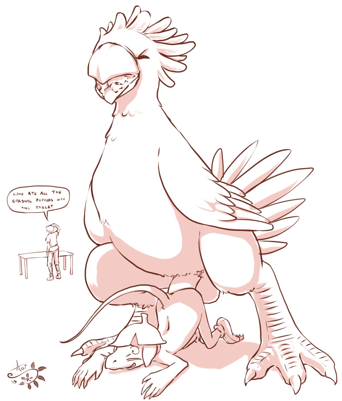 2013 all_fours anal anal_penetration anthro anthro_on_feral anthro_penetrated aogami apathetic_dom avian balls bestiality big_penis burmecian chocobo clothed clothing dialogue dominant duo_focus e621 eating eating_during_sex english_text erection eyes_closed feral feral_penetrating feral_penetrating_anthro final_fantasy final_fantasy_ix forced from_behind_position fully_clothed genitals group hi_res interspecies larger_dom male male/male male_penetrated male_penetrating male_penetrating_male mammal nude penetration penile penile_penetration penis penis_in_ass prince_puck_(character) rape rodent sex size_difference square_enix text young young_anthro
